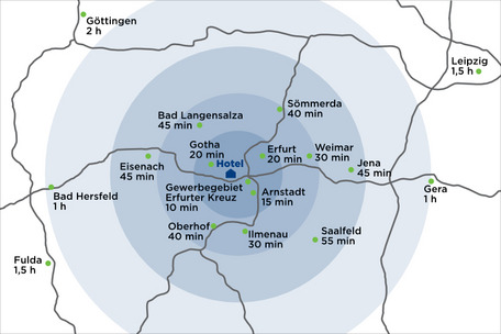 Best Western Hotel Erfurt-Apfelstädt - Karte mit Umkreis